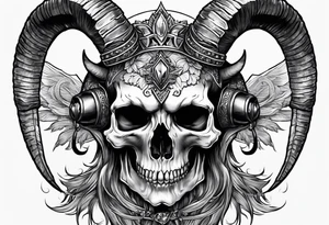 Skull of a goat. tattoo idea