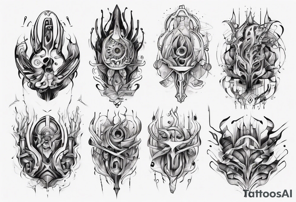 abstract tattoo on the hand tattoo idea