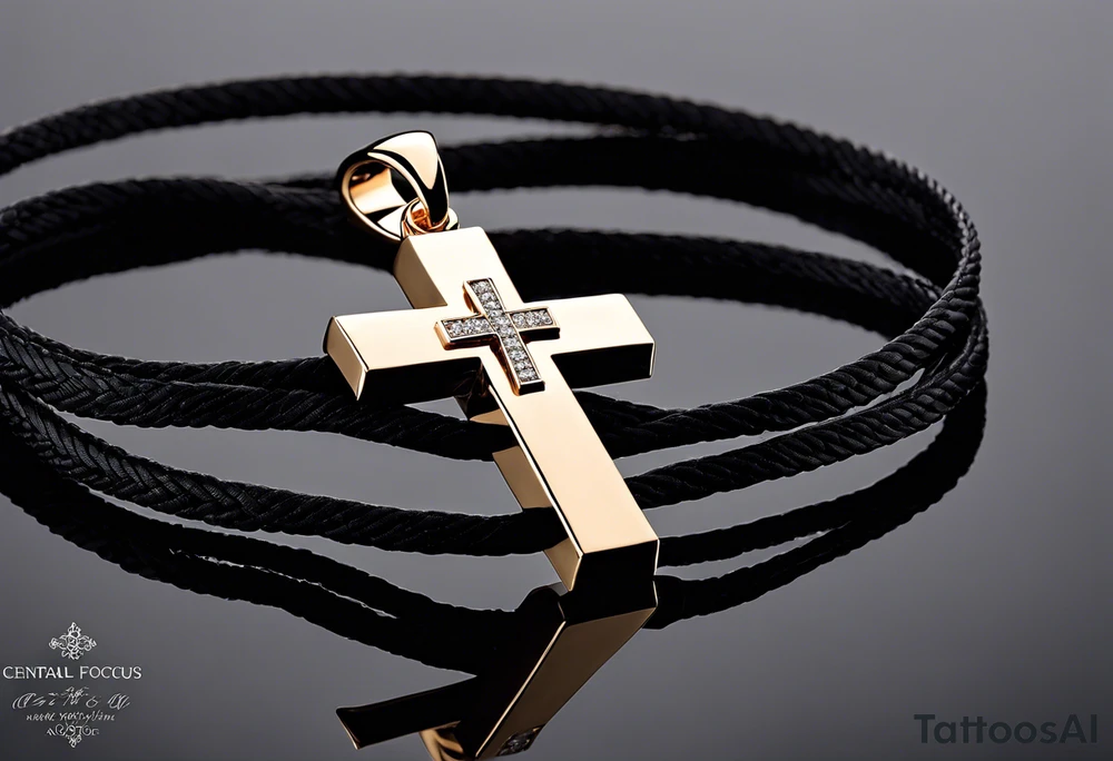 The central focus is a sleek, minimalist cross, symbolizing faith or personal beliefs. Wrapped around the cross is a delicate ribbon, elegantly inscribed with the words “Stay true to who you are.” The ribbon serves as a reminder of self-identity and staying authentic to oneself. Behind the cross, a vibrant gradient of warm colors resembling a sunset creates a striking backdrop, infusing the tattoo with a sense of tranquility and hope. tattoo idea