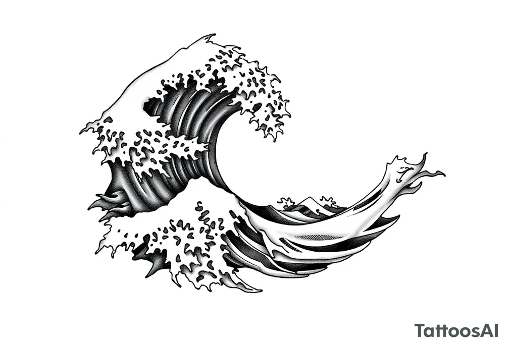 Roaming waves tattoo idea