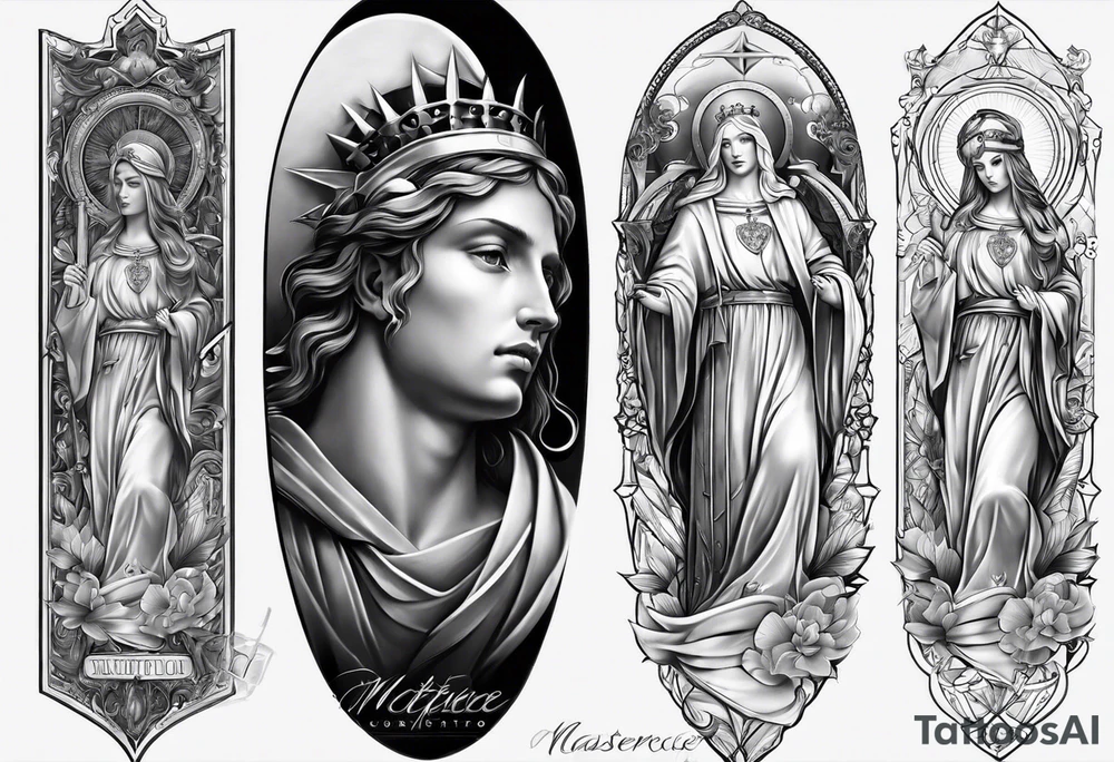 Catholic tattoo sleeve for a man. tattoo idea tattoo idea