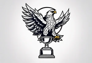 Hawk holding a trophy 2024 tattoo idea