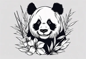 Panda with bamboo tattoo idea
