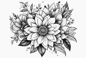 Collarbone tattoo of bright colorful flowers tattoo idea