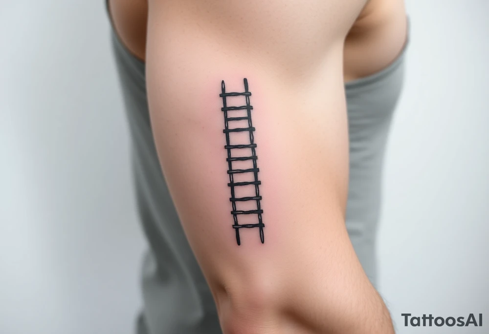 Simple.
An infinite ladder around the right arm like an armband.
Path exploring the universe. tattoo idea