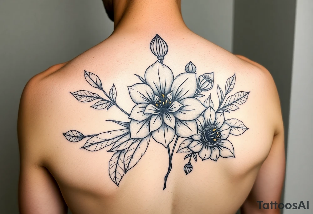 January December july birth Flower tattoo idea