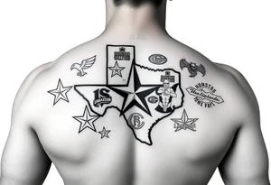Combine all athletics Houston team logos into one nice one giant Texas tattoo idea