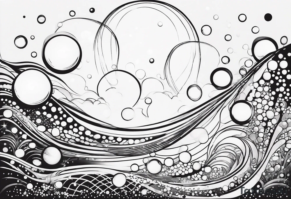 Draw me some magical really simple underwater bubbles and simple stars tattoo idea