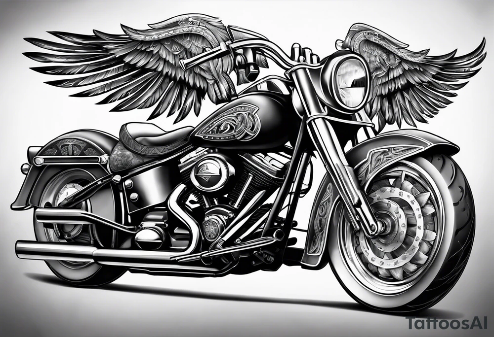 Native american Motorcycle Gun tattoo idea