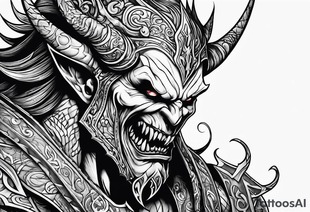 Demon stalking a boy tattoo idea