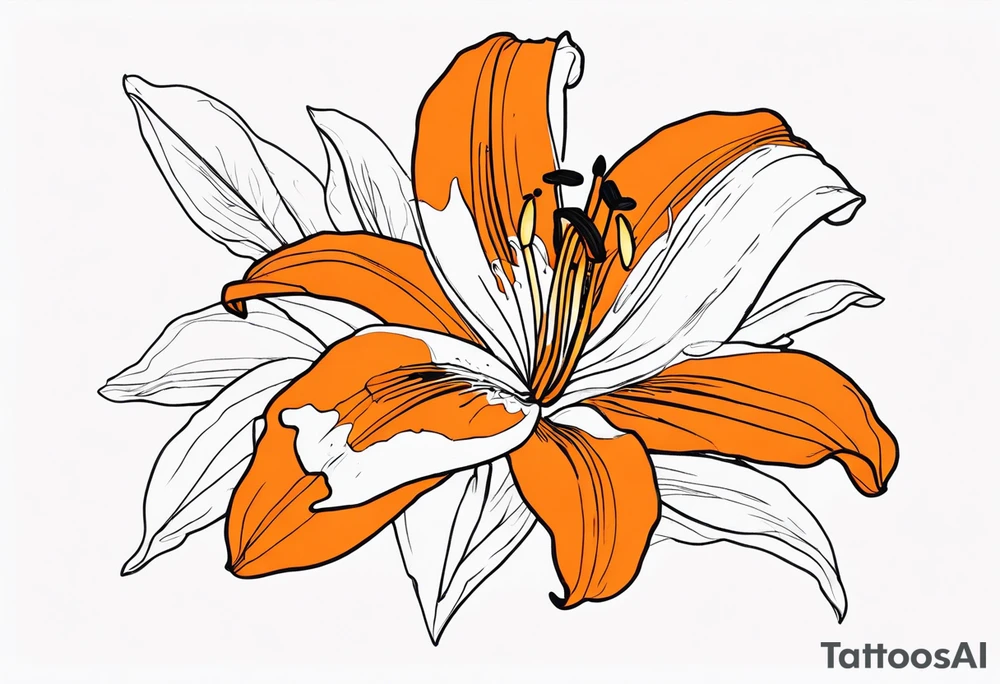orange tiger lily tattoo idea
