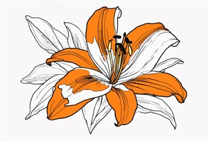 orange tiger lily tattoo idea