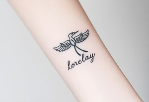 Crea un diseño significativo sobre la cultura egipcia y que tenga el nombre escrito por de bajo del diseño el nombre de mi hermana Lorelay tattoo idea