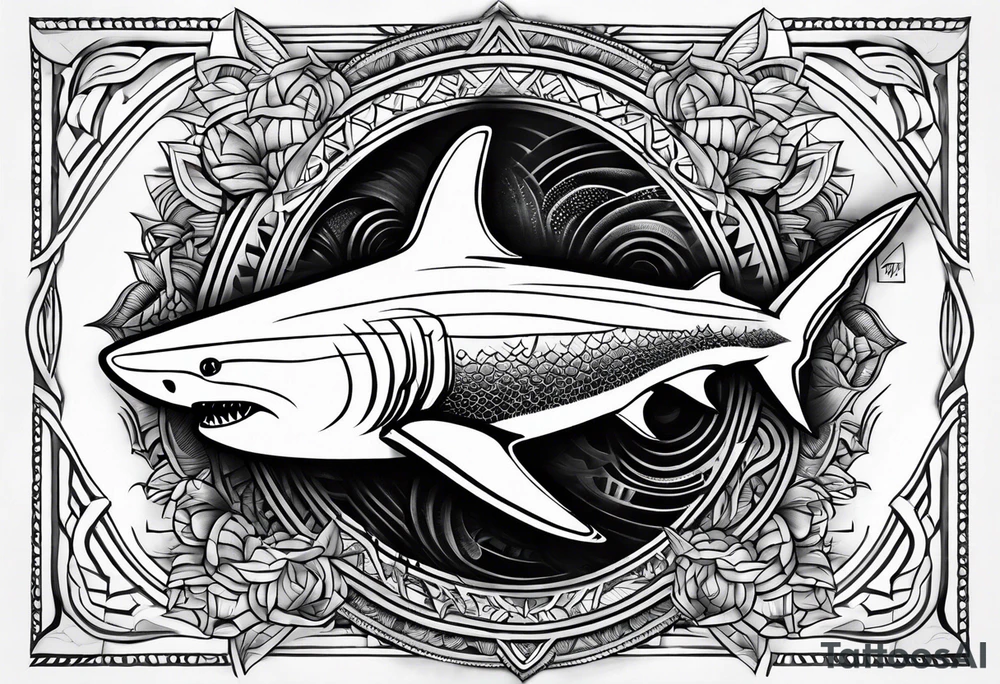 tiger shark with cool texture pattern top view tattoo idea tiger shark with cool texture pattern top view tattoo idea