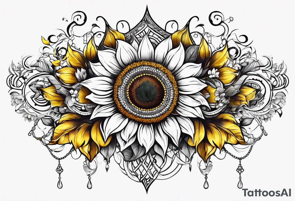 Sunflower chain tattoo idea