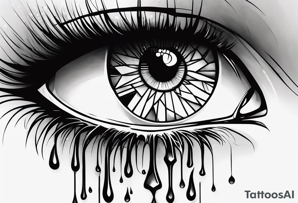 simple ricocheting tears tattoo idea