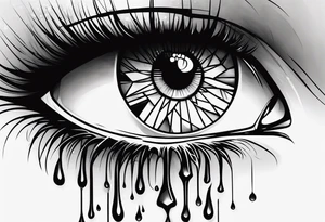 simple ricocheting tears tattoo idea