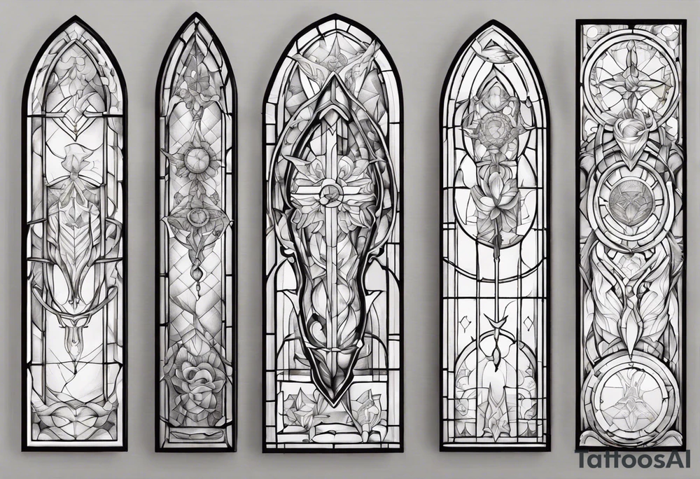 Stained glass window tattoo idea