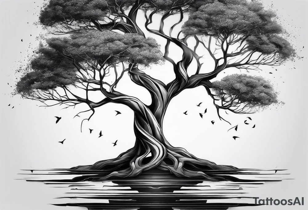 tree of life
3 line triangles behind tattoo idea