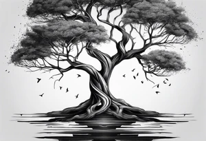 tree of life
3 line triangles behind tattoo idea