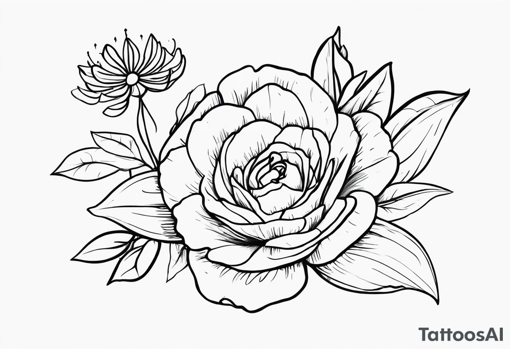 September birth flower with roman numerals IX-VI-LVII tattoo idea