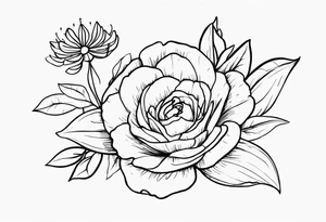 September birth flower with roman numerals IX-VI-LVII tattoo idea