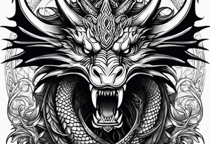Valhalla sword ship dragon head tattoo idea