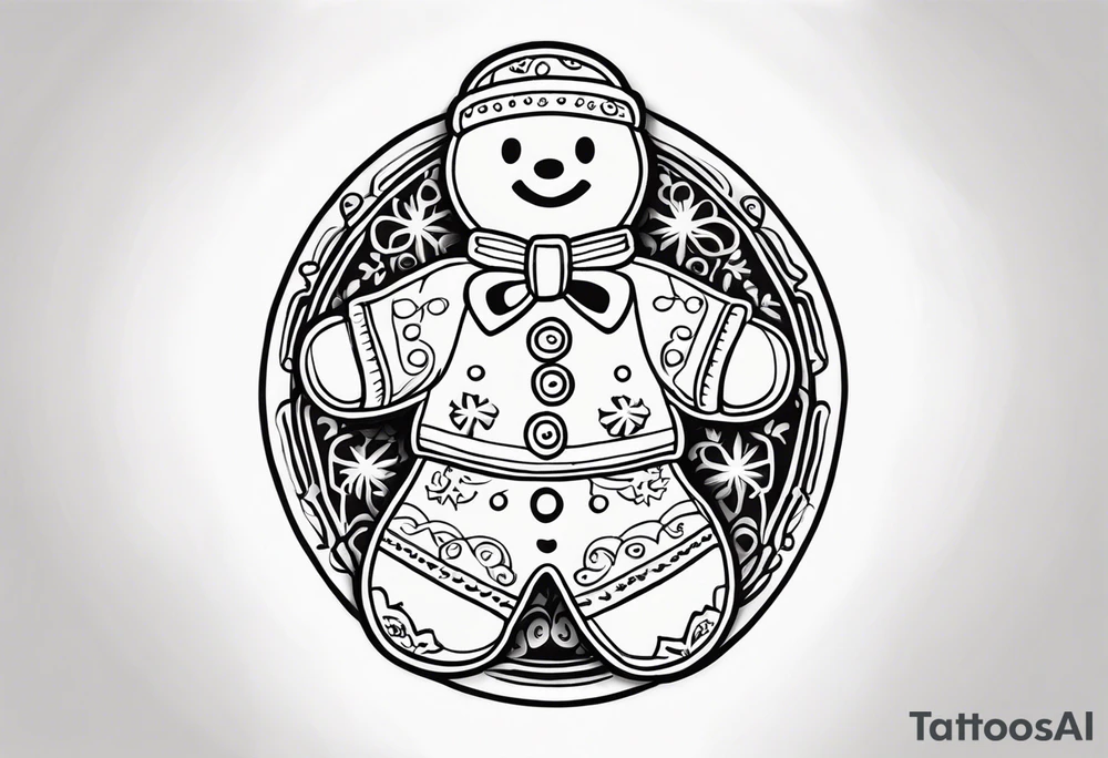 GINGERBREAD MAN WITH SNOMAN tattoo idea