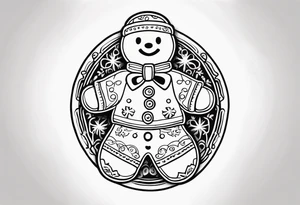 GINGERBREAD MAN WITH SNOMAN tattoo idea