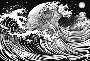 Poseidon with waves tattoo idea