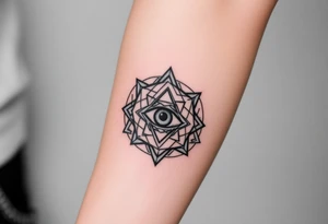 sacred geometry with eye in the middle tattoo idea