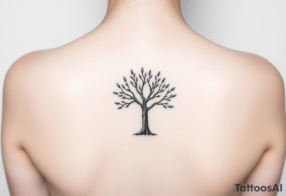 Small round tree for forearm tattoo idea