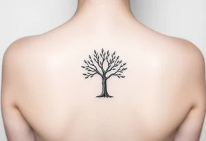 Small round tree for forearm tattoo idea