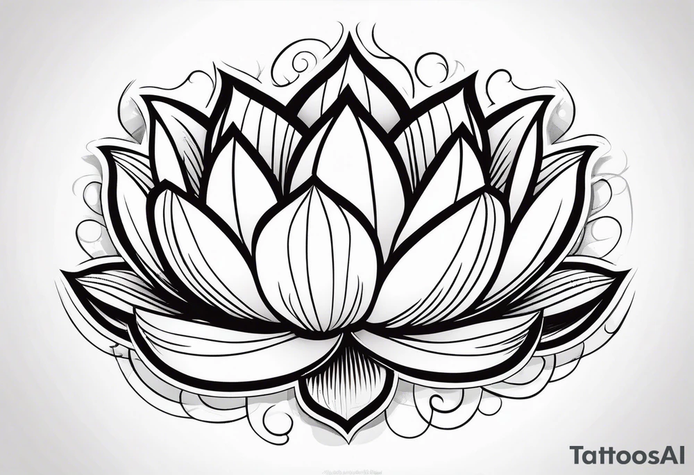 Lotus flower with stem tattoo idea