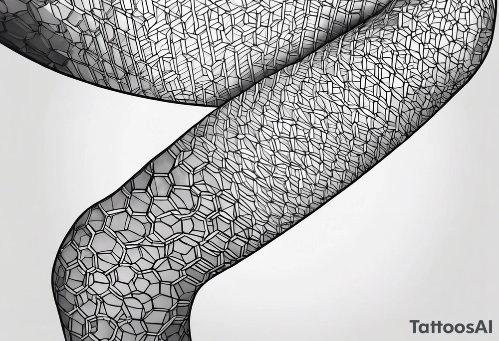 Honeycomb full leg sleeve male geometric tattoo idea