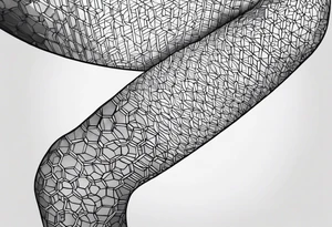 Honeycomb full leg sleeve male geometric tattoo idea