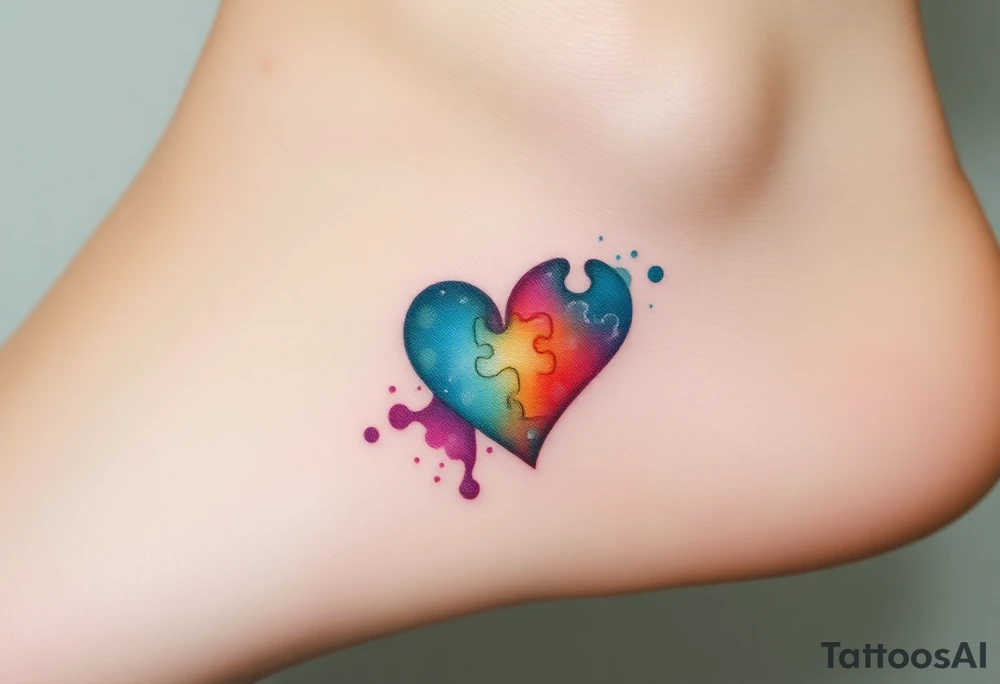 autism heart puzzle shape symbol tattoo idea