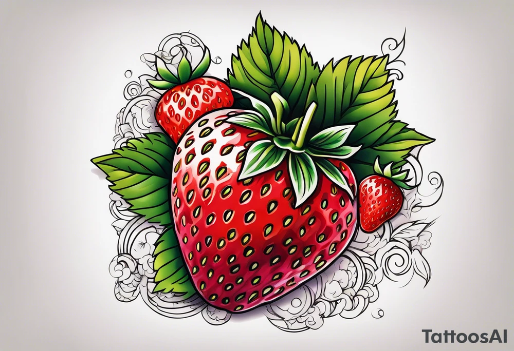 Strawberry tattoo idea