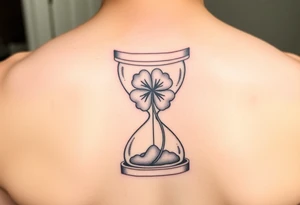 4 leaf clover growing in a hourglass tattoo idea