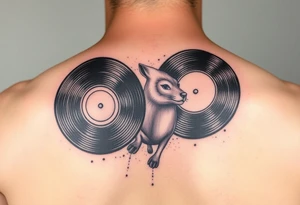 vinyl records with water color tattoo idea