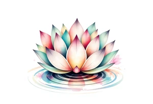 serene lotus flower emerging from sacred waters with ripples tattoo idea