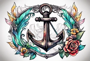 Anchor and sword tattoo idea
