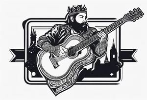 King of ace playing guitar cards tattoo idea