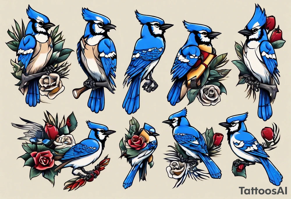 boxing bluejay tattoo idea