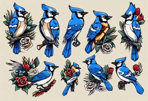 boxing bluejay tattoo idea