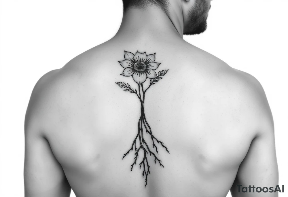 Minimal never seen before flower and roots arm or leg tattoos tattoo idea