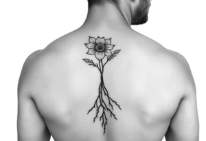 Minimal never seen before flower and roots arm or leg tattoos tattoo idea