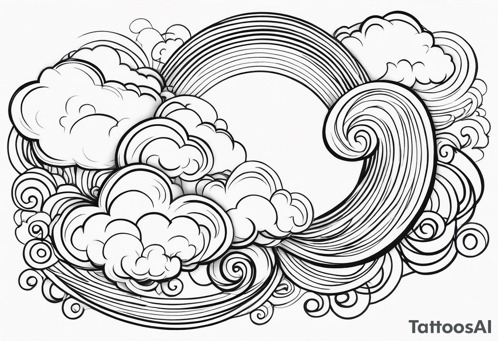 heaven clouds swirl vignette tattoo idea