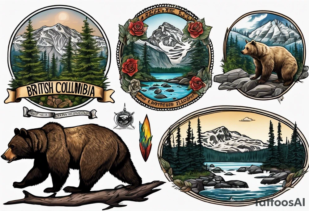 British Columbia landscape INSIDE THE bear tattoo idea