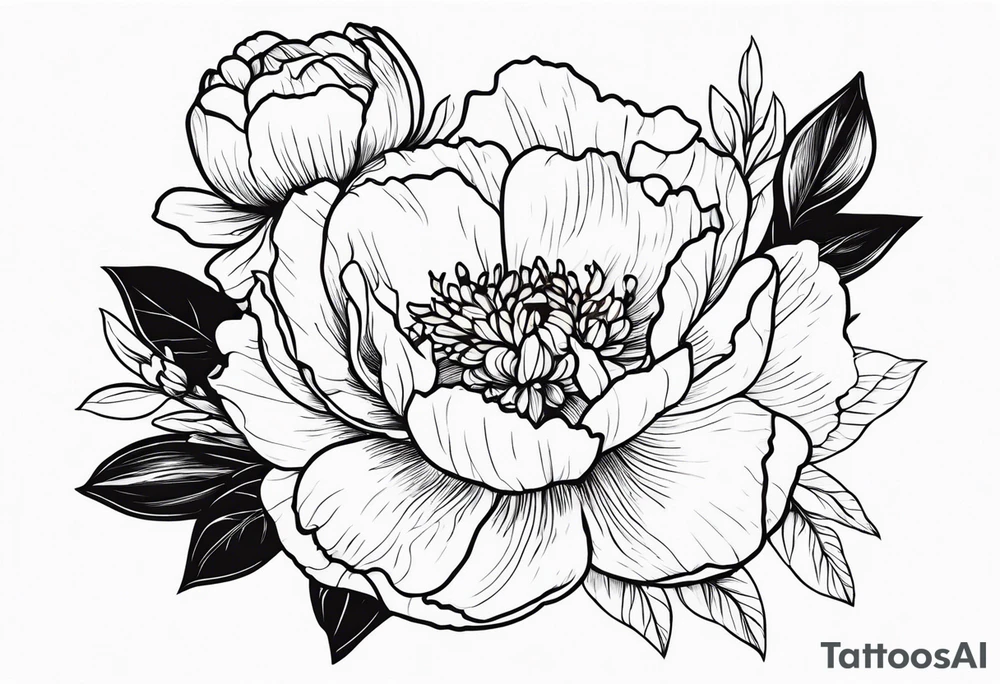 make me a black and white tattoo that has one of each following flowers peony, carnation, daffodil, daphne, dahlia, desiree, daisy and rose tattoo idea